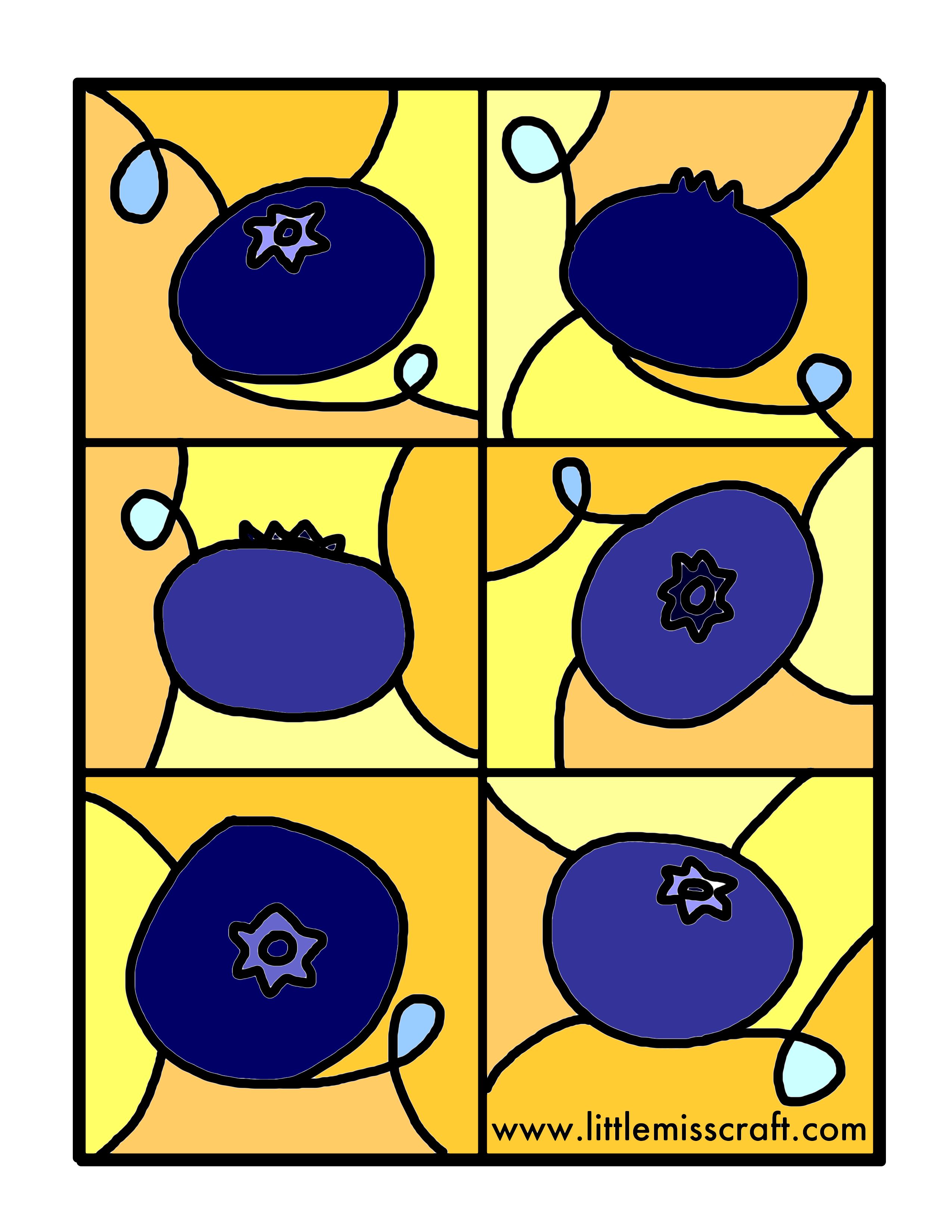 Crafts - Blueberry Coloring Printable Page